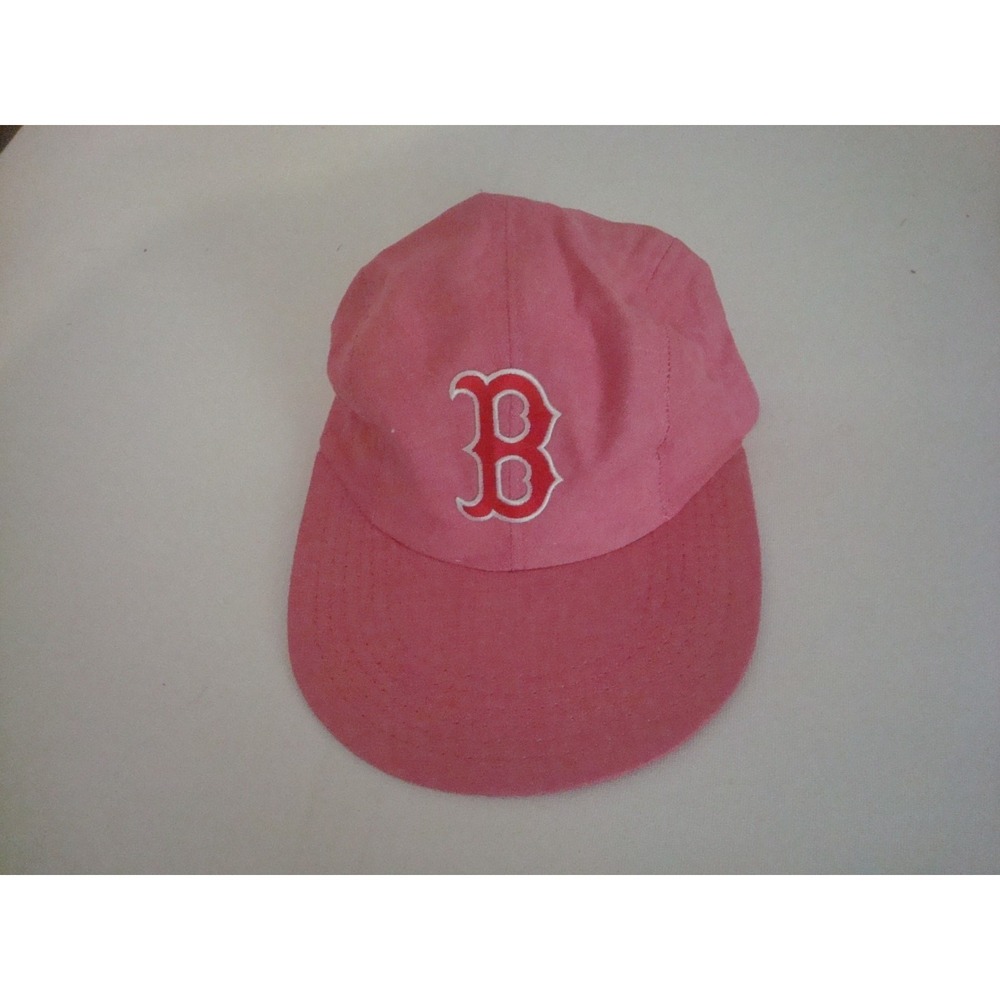 BOSTON RED SOX DUCKBILL  PINK  STRETCH OSFM‎ 90S HAT CAP VINTAGE DEADSTOCK A1
